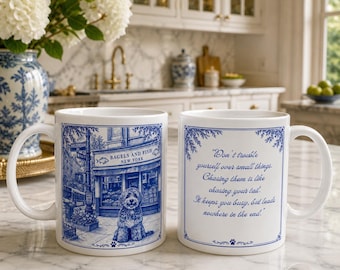 Labradoodle in New York, Whimsical Inspirational Mug