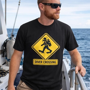 Diver Crossing Sign Tee Shirt | Scuba Diving Hoodie