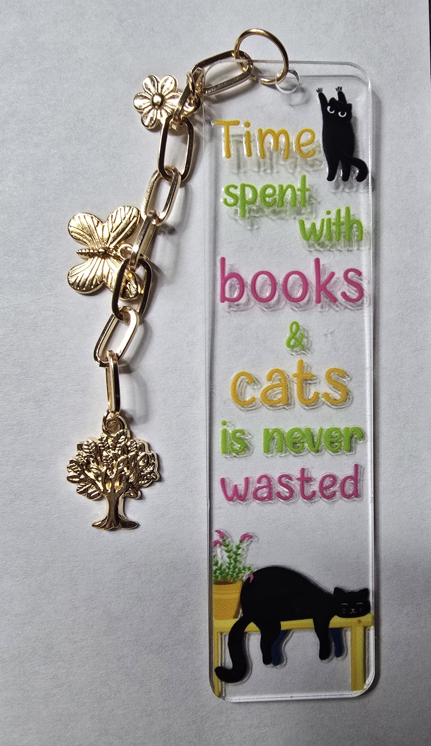 Acrylic Bookmarks With Charm Chain - Etsy