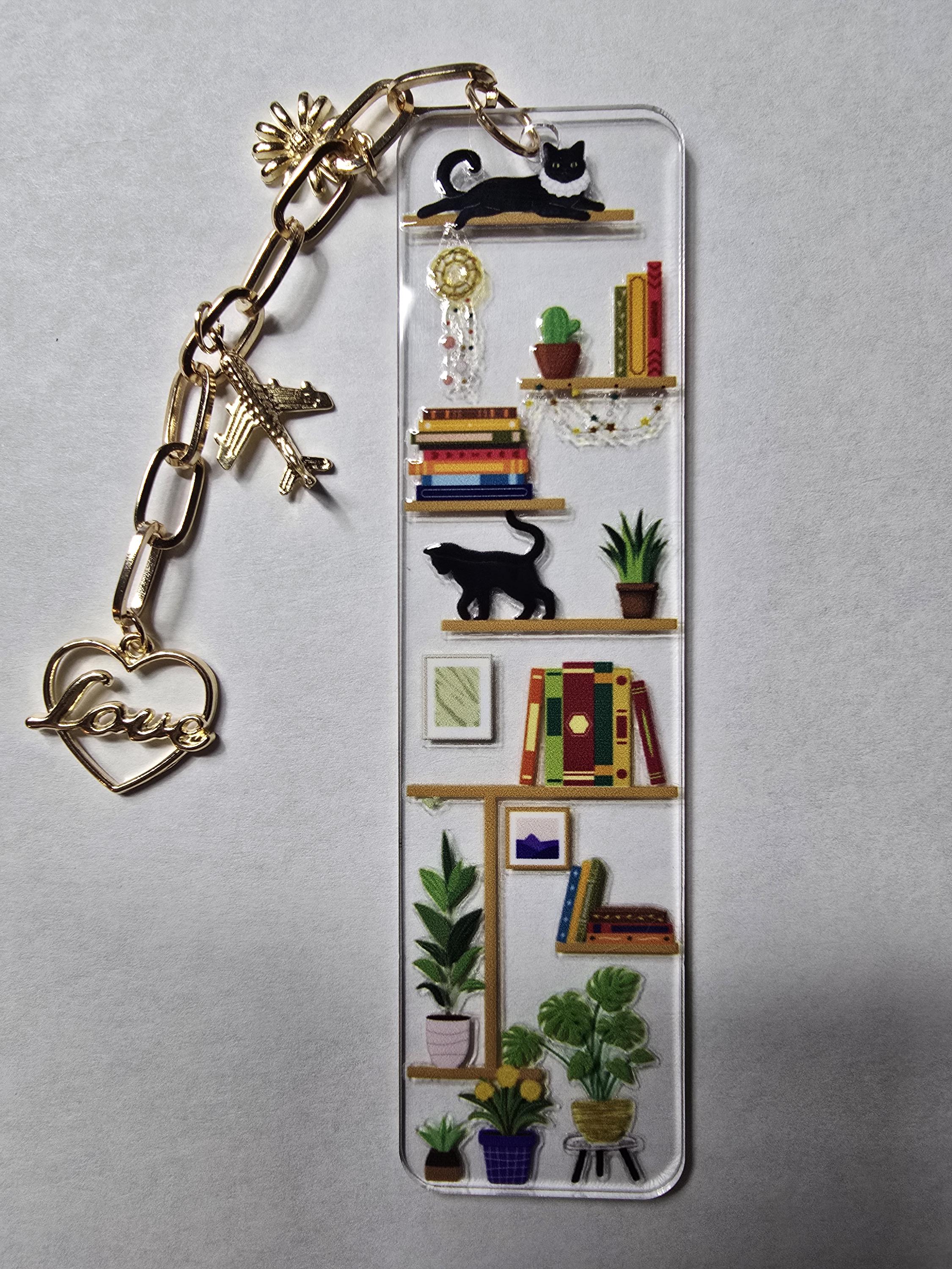 Acrylic Bookmarks With Charm Chain - Etsy