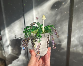 Forever Plant AB Crystal Glass Beaded Mini Wisteria Suncatcher