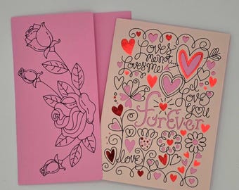Love You Forever Greeting Card with Rose Envelope | Anniversary, Valentine's Day, Just Because