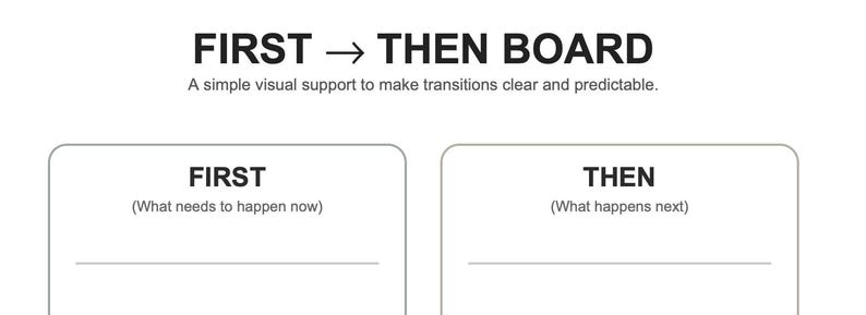 First Then Board | Visual Schedule, Autism & ADHD Support (PDF Pattern ...