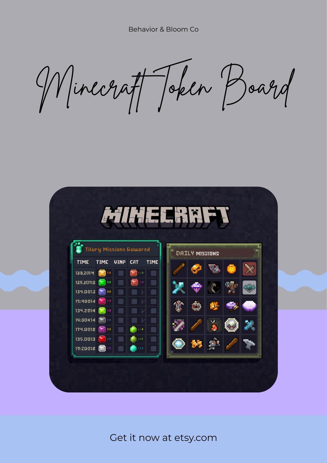 Minecraft Tokens Map Editable Minecraft Visual Schedule/ Token System - Etsy Canada