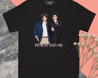 Maglietta Peach and Me / Maglietta Me & Thee / Maglietta ispirata a Pond Phuwin / Fan art della serie BL thailandese / Maglietta estetica Peach and Me