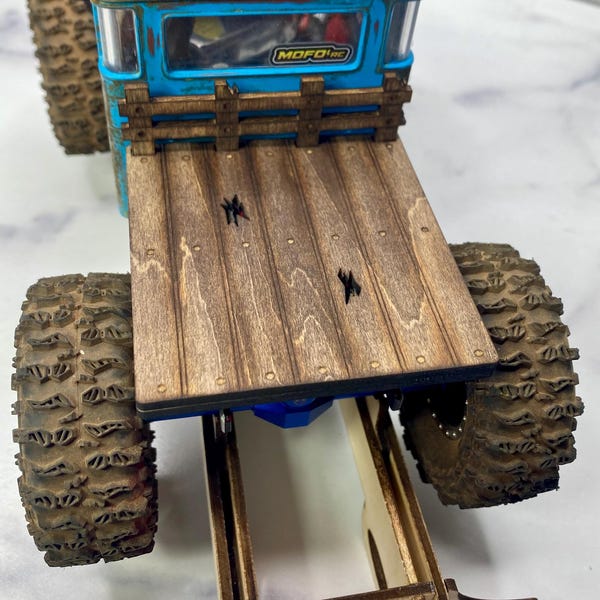 SCX24 TRX4M Injora IR40 Universal Custom Laser Engraved Wood Flatbed