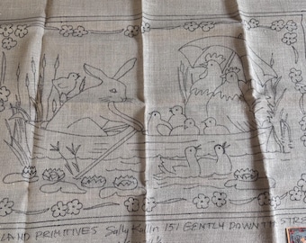 Rug Hooking Canvas - "Gently Down the Stream"