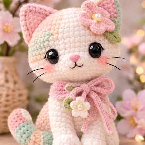 Pastel Cat Amigurumi Crochet Pattern PDF | Cute Kitten Plush Tutorial | Kawaii Handmade Gift