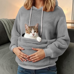 Pockethoodie för katter och små hundar, kattburhoodie med hoodie, mysig känguruplädje med plånbok för valpar