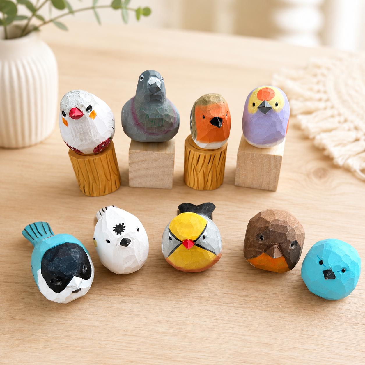 木製の鳥の彫刻 - Etsy 日本