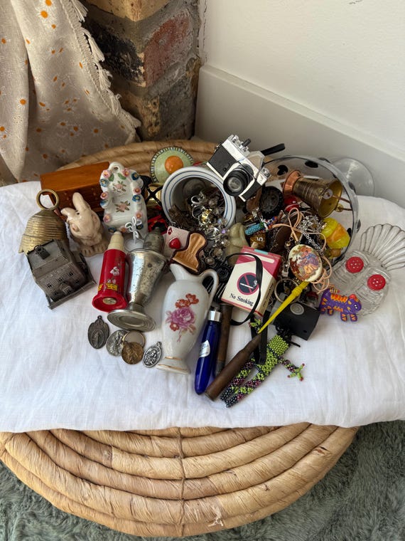 Curated Curiosity Bundle, Mystery Wonder Box, Vintage and Whimsical Mystery Bundle, Trinket Bundle