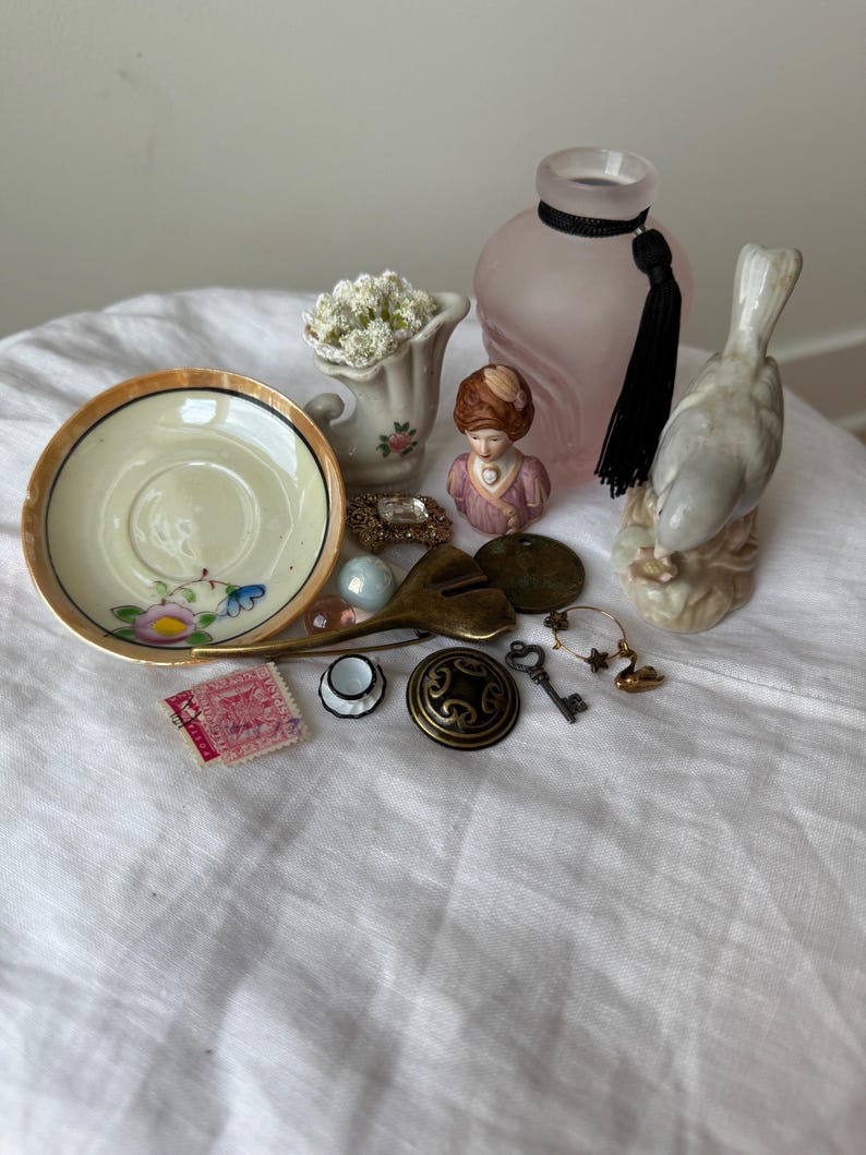 Curated Curiosity Bundle, Mystery Wonder Box, Vintage and Whimsical Mystery Bundle, Trinket Bundle image 13