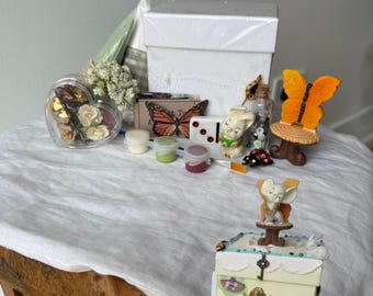 Whimsical Cake Trinket Box Craft Kit, Vintage Style Treasures, Mixed Media Supplies