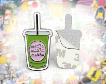 Pegatina metálica para teléfono Matcha Matcha Matcha con reverso adhesivo 3M