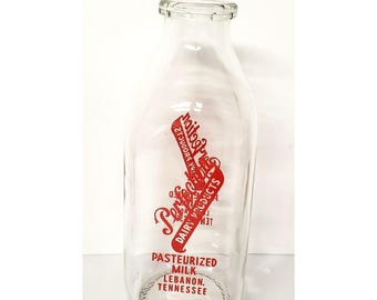 Vintage Glass Milk Bottle Perfection Dairy One Quart Lebanon TN