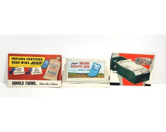 Vintage Ink Blotters Indiana Certified Seed AccuRite Recorder EndCut Set of 3