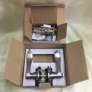 Privacy Door Lever Lock Set Wave Handle Brushed Nickel Interior Door Hardware