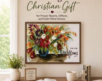 Psalm 23 Floral Wall Art Pam Coxwell Framed Painting Bible Verse Decor