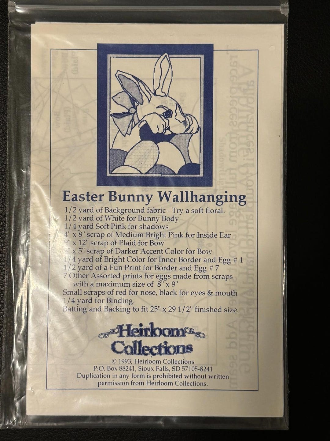Easter Bunny Wallhanging Applique Quilt PATTERN Heirloom Collections ...