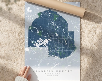 Custom County Map Print | Personalized Wall Art, Map Poster, 12 Styles
