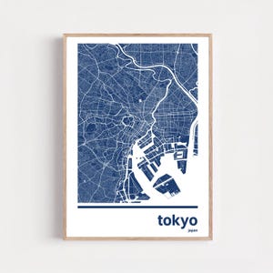 Tokyo Map Print | Monochrome City Art, Choose Your Color, Birthday Gift