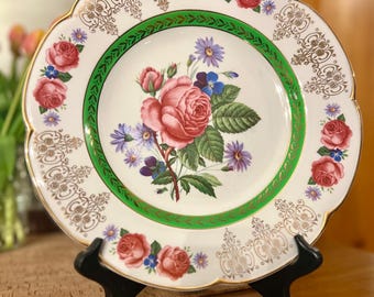 Decorative Floral Vintage Plate - Ascot Service Plate by Wood and Sons England