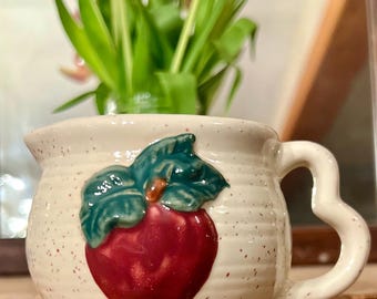 Vintage Apple stoneware pottery creamer
