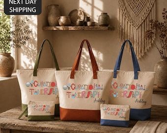 Occupational Therapy Tote Bag, OT Therapist Gift, Occupational Therapist Tote, Custom OT Name Bag