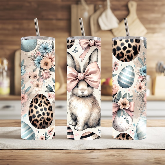 Easter Tumbler With Bunny and Bows