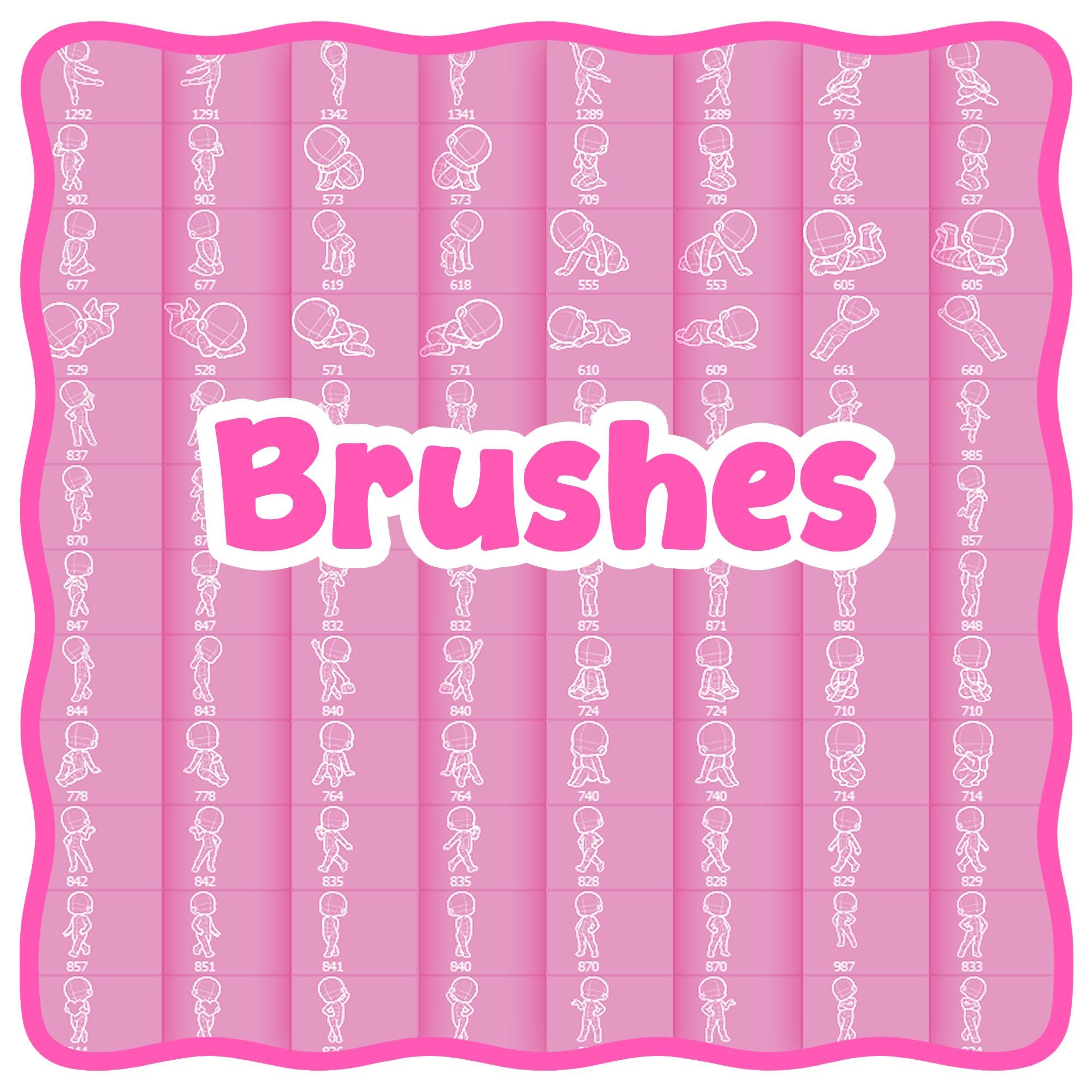 100+ Chibi Base Pose Brush Pack | Chibi Stamps for Procreate Photoshop ...