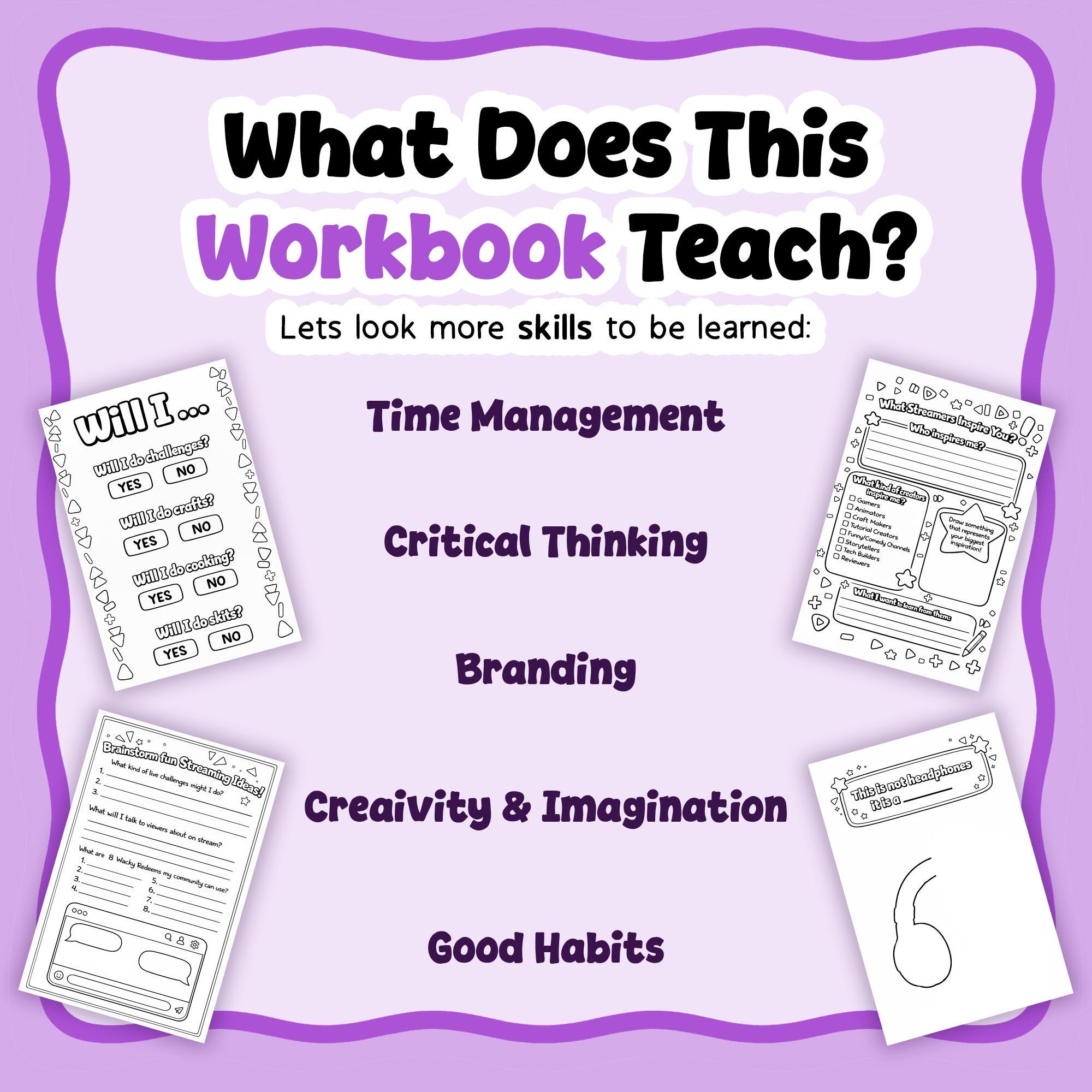 Kids Streamer Activity Workbook | Printable PDF Worksheet | Youtuber ...