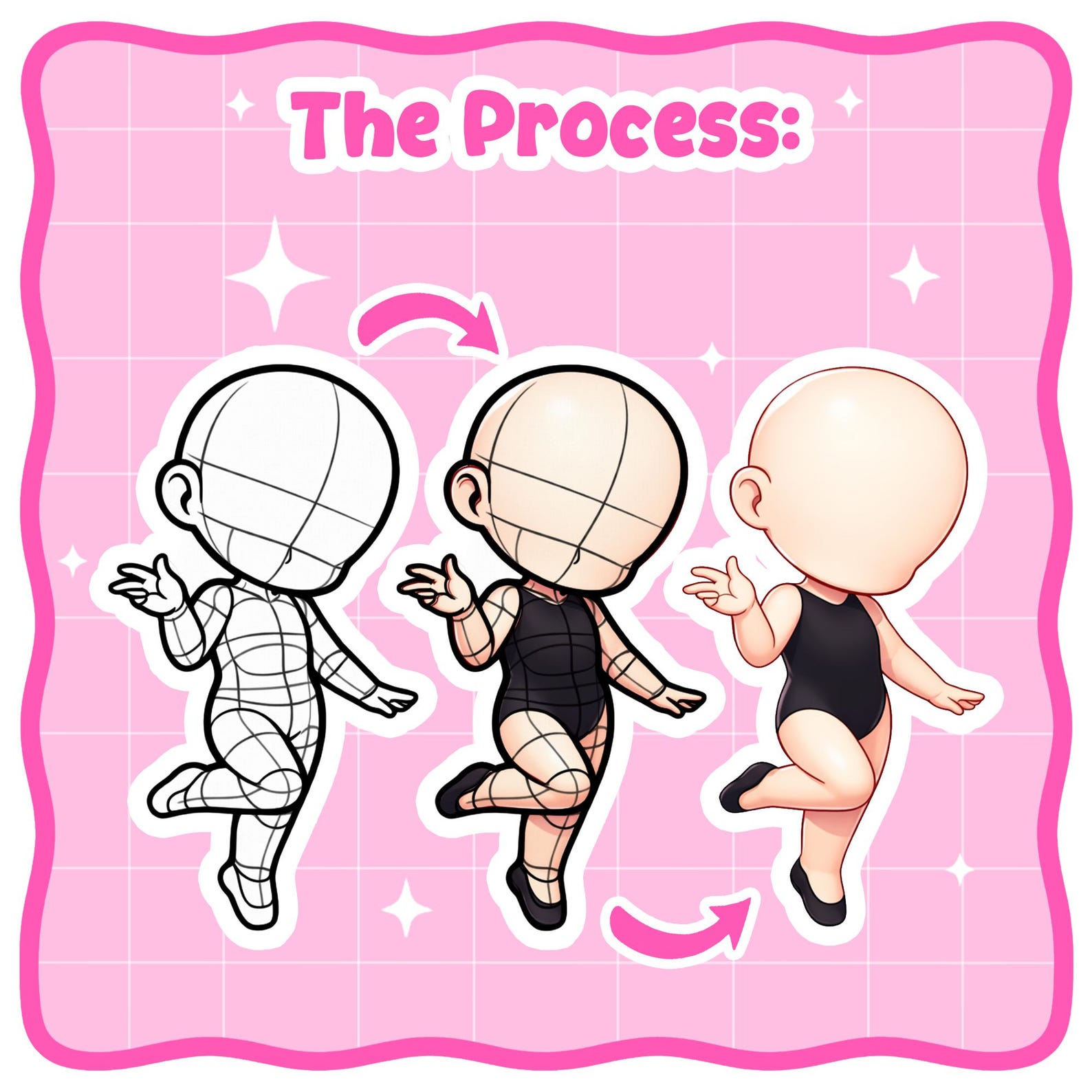 100+ Chibi Base Pose Brush Pack | Chibi Stamps for Procreate Photoshop ...