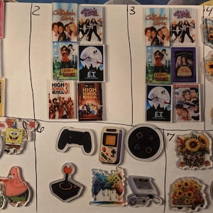 Flatback Acylic Bundle Characters Sunflower Game Controller Sponge Movies 4cm 1.5 inch