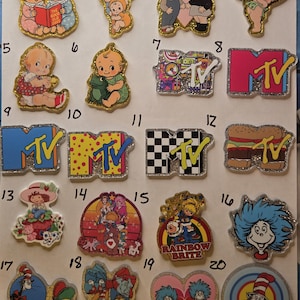 Character Resin Charms - Flatback Embellishments, DIY Crafts 90's TV baby dr Strawberry girl Rainbow Bear