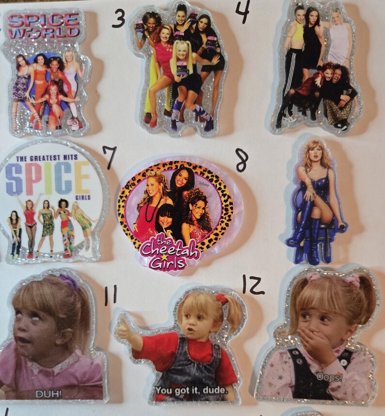 Resin Charms Flatback Acrylics Movie Singers Taylor Spice Girls ...