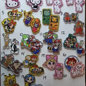 MINI 4cm Glitter Flatback Acrylic Pairs diy PPG Sponge TS Toy Kitty Raggedy Ann Princess Selena