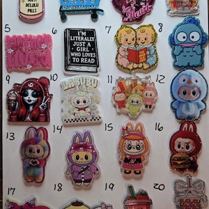 5 cm Character Resin Charms - Flatback Embellishments, Drink Coffee BuBu Fish Man Pills Sanrio Motherhood READ Book Brat