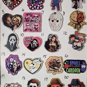 5 cm Character Resin Charms Flatback Acrylic Acrylic Spooky Halloween Horror Hocus Witch Ghost Face Freddy Jason Oogie Stitch HK Homies