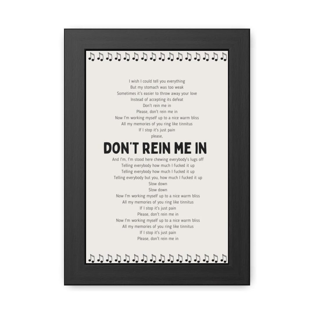 Sam Fender, Olivia Dean, Rein Me in Inspired Poster - Lyric Wall Art ...