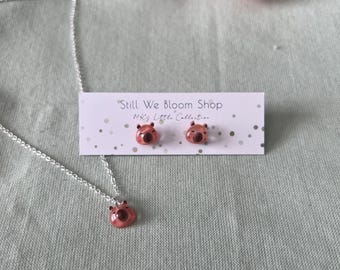 Capybara Stud Earrings & Matching Necklace - MK’s Little Collection
