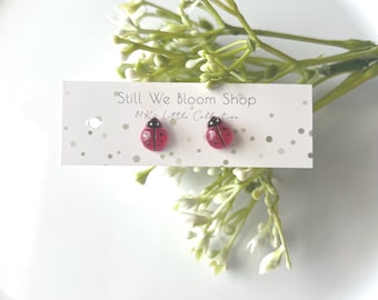 Ladybug Stud Earrings & Matching Necklace - MK’s Little Collection