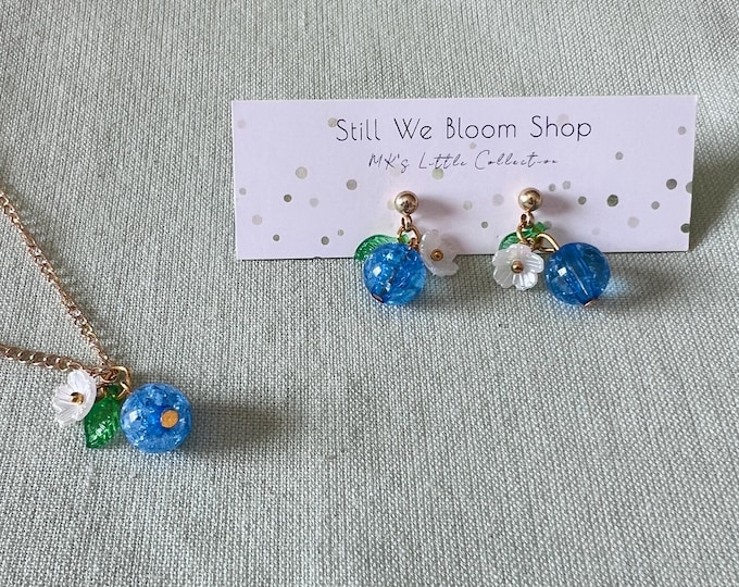 Blueberry Earrings and Necklace - MK’s Little Collection