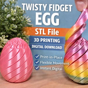 Twisty Easter Egg Fidget Toy STL-fil (utskrift på plats)