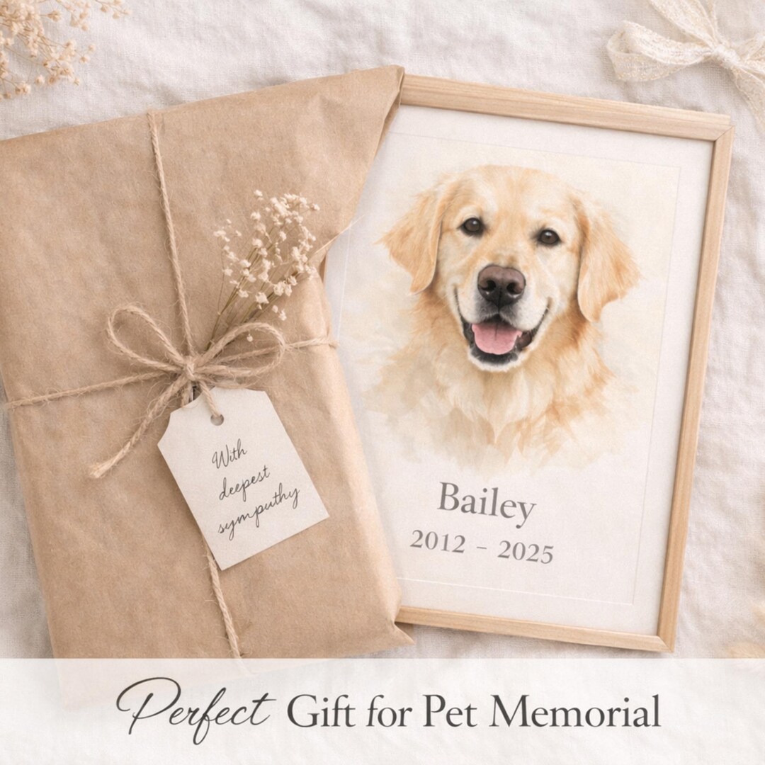 Custom Watercolor Pet Portrait | Memorial Art, Dog & Cat Lover Gift ...
