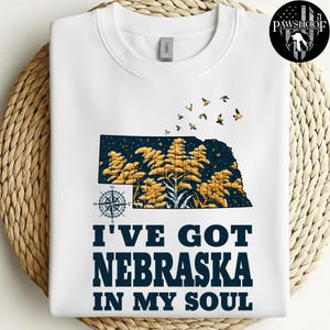 T-shirt I've Got Nebraska In My Soul, T-shirt staat Nebraska, guldenroede bloem, cadeau Nebraska Pride, T-shirt bloemen