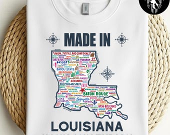 Made in Louisiana a Long Time Ago Shirt – Louisiana Map Tee – Funny LA Pride Gift