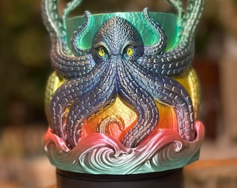 Octopus Planter with Tray - Rainbow