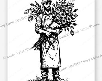 Blumenstrauß männlich SVG |  Digitaler Download
