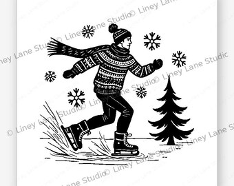 Winter Skater männlich SVG | Digitaler Download