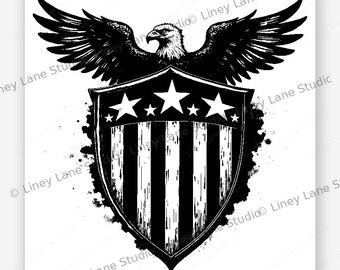 Patriotic Eagle American Shield SVG | Digital Download - Etsy